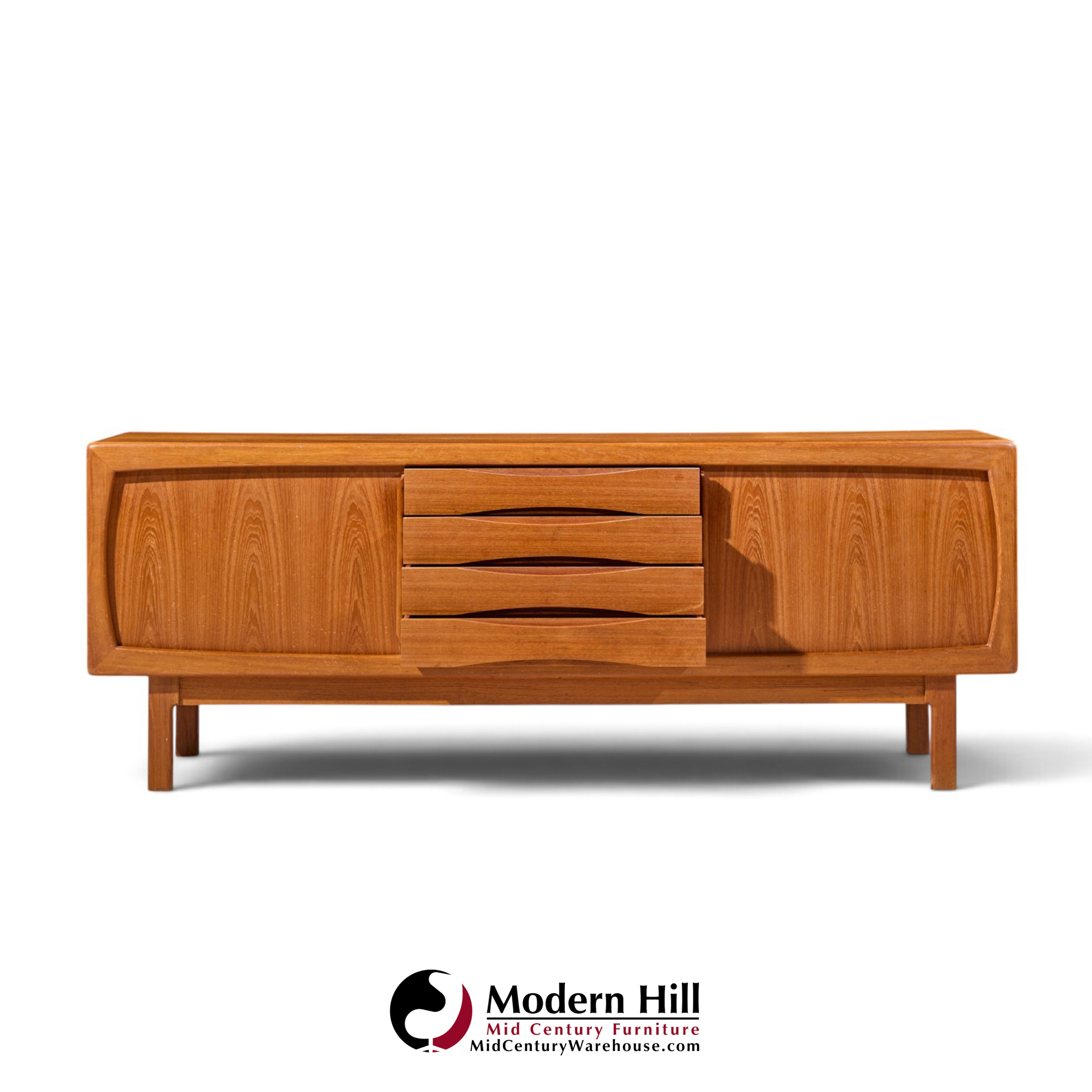 hp hansen mid century danish teak sliding door credenza