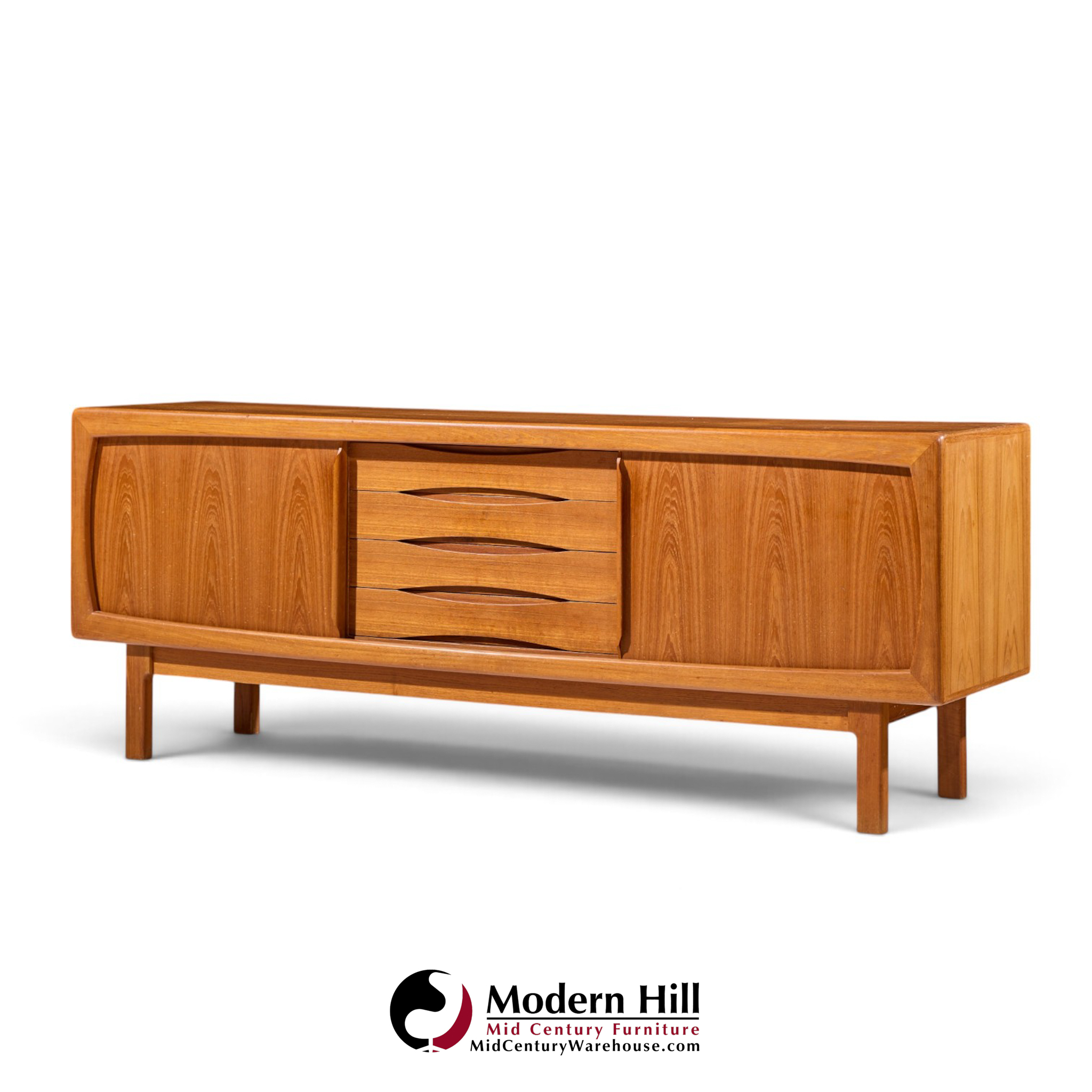 hp hansen mid century danish teak sliding door credenza