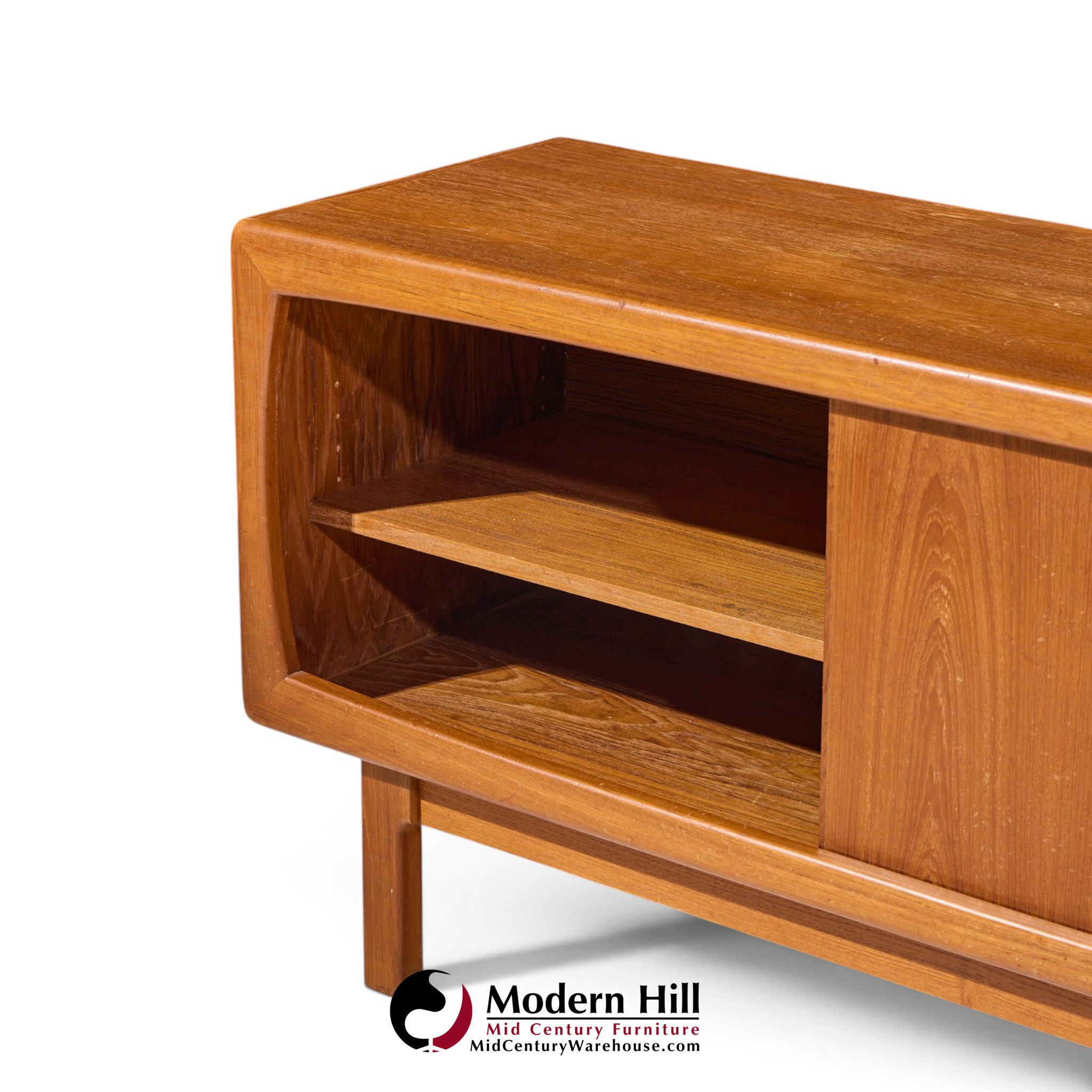 hp hansen mid century danish teak sliding door credenza