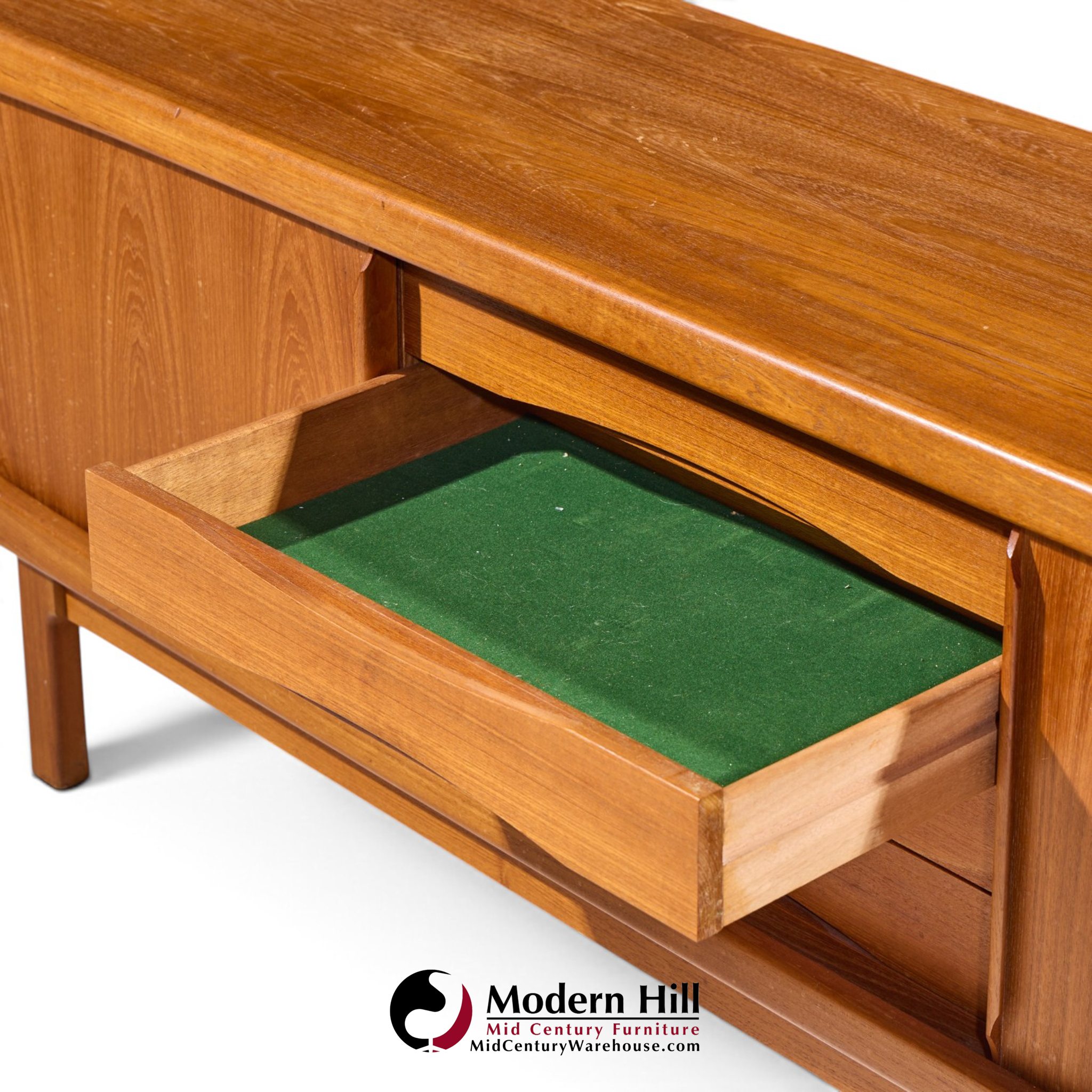 hp hansen mid century danish teak sliding door credenza