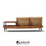hans olsen model 161 mid century danish teak and cane modular 2-seat sofa with table