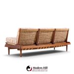 hans olsen model 161 mid century danish teak and cane modular 3-seat sofa