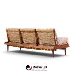 hans olsen model 161 mid century danish teak and cane modular 3-seat sofa