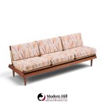 hans olsen model 161 mid century danish teak and cane modular 3-seat sofa