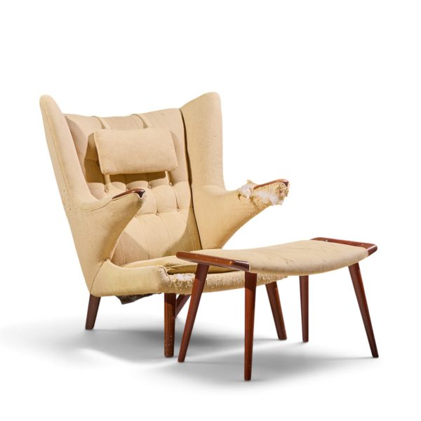 hans wegner for ap stolen ap19 mid century papa bear chair and ottoman