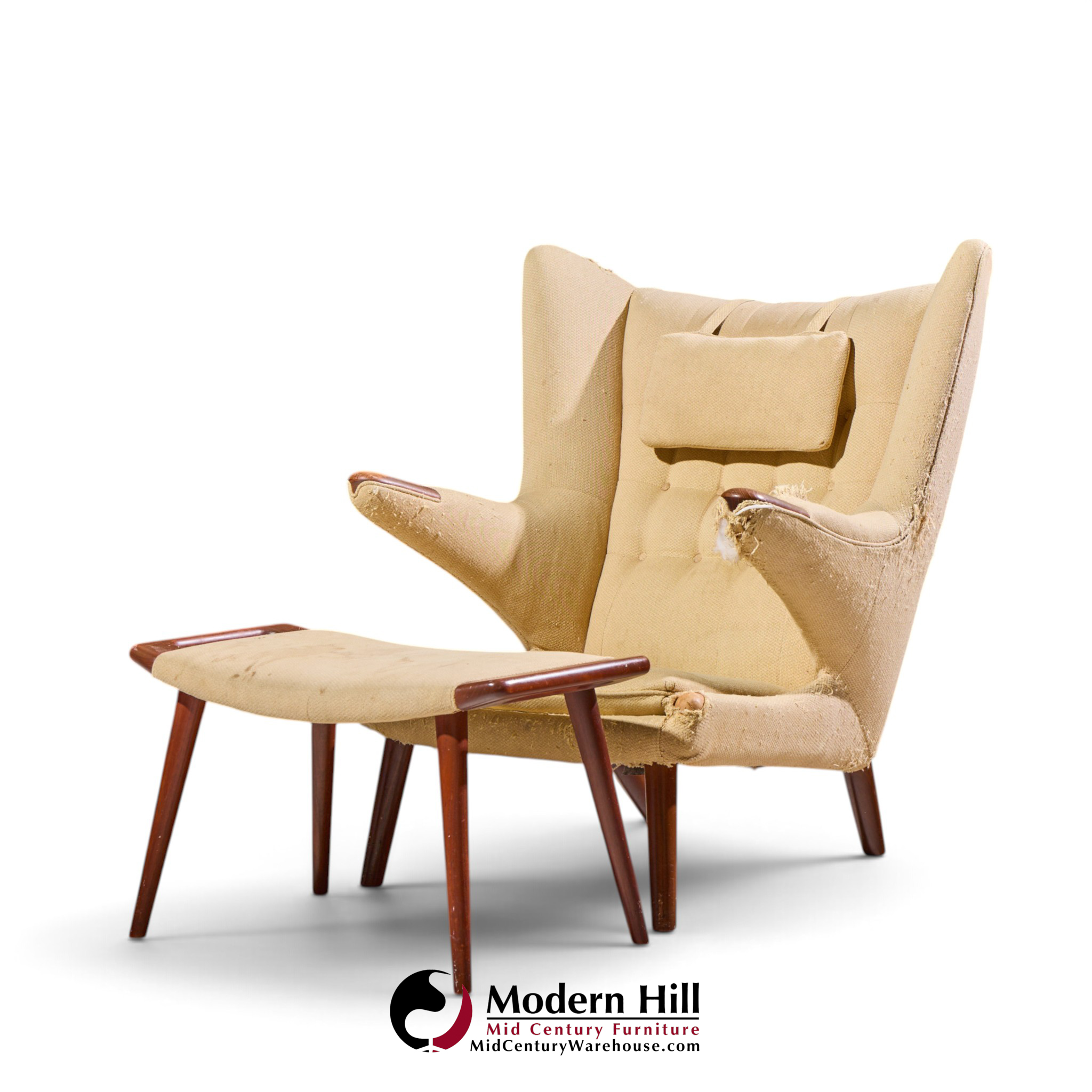 hans wegner for ap stolen ap19 mid century papa bear chair and ottoman