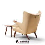 hans wegner for ap stolen ap19 mid century papa bear chair and ottoman - pair