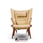 hans wegner for ap stolen ap19 mid century papa bear chair and ottoman - pair