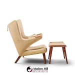 hans wegner for ap stolen ap19 mid century papa bear chair and ottoman - pair