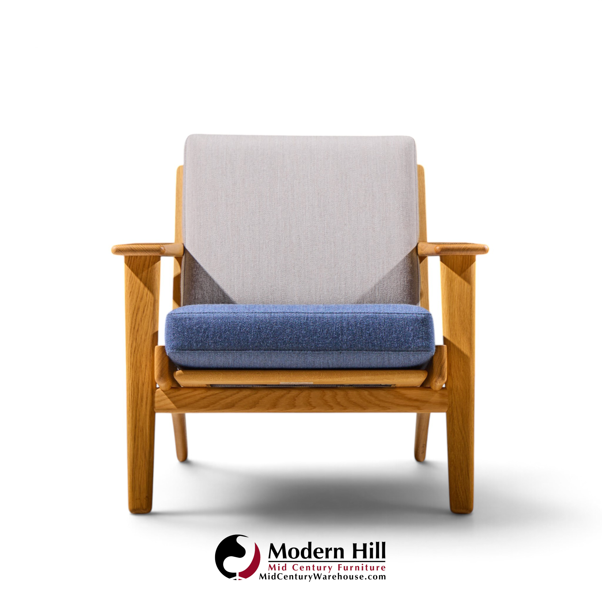 hans wegner for getama ge290 mid century oak lounge chair