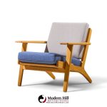 hans wegner for getama ge290 mid century oak lounge chair