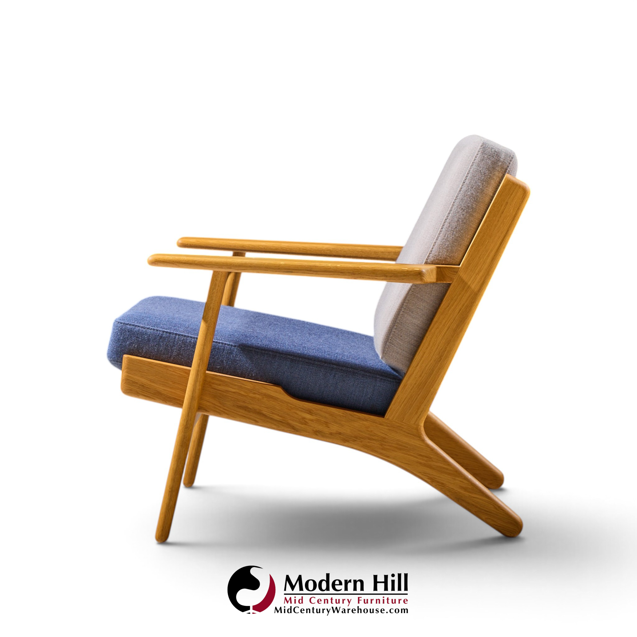 hans wegner for getama ge290 mid century oak lounge chair