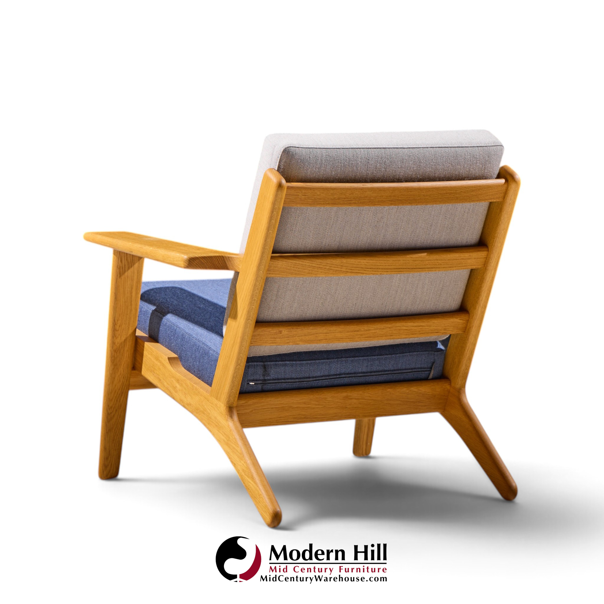 hans wegner for getama ge290 mid century oak lounge chair