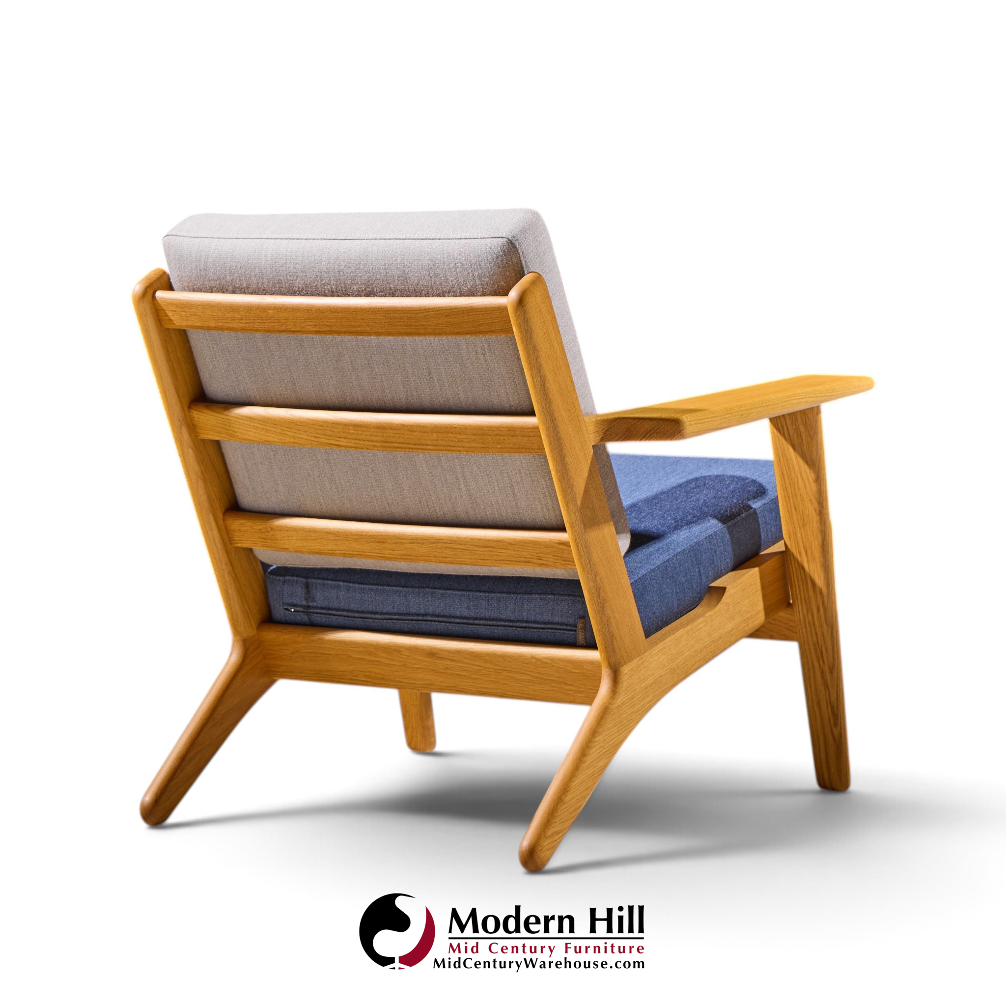 hans wegner for getama ge290 mid century oak lounge chair