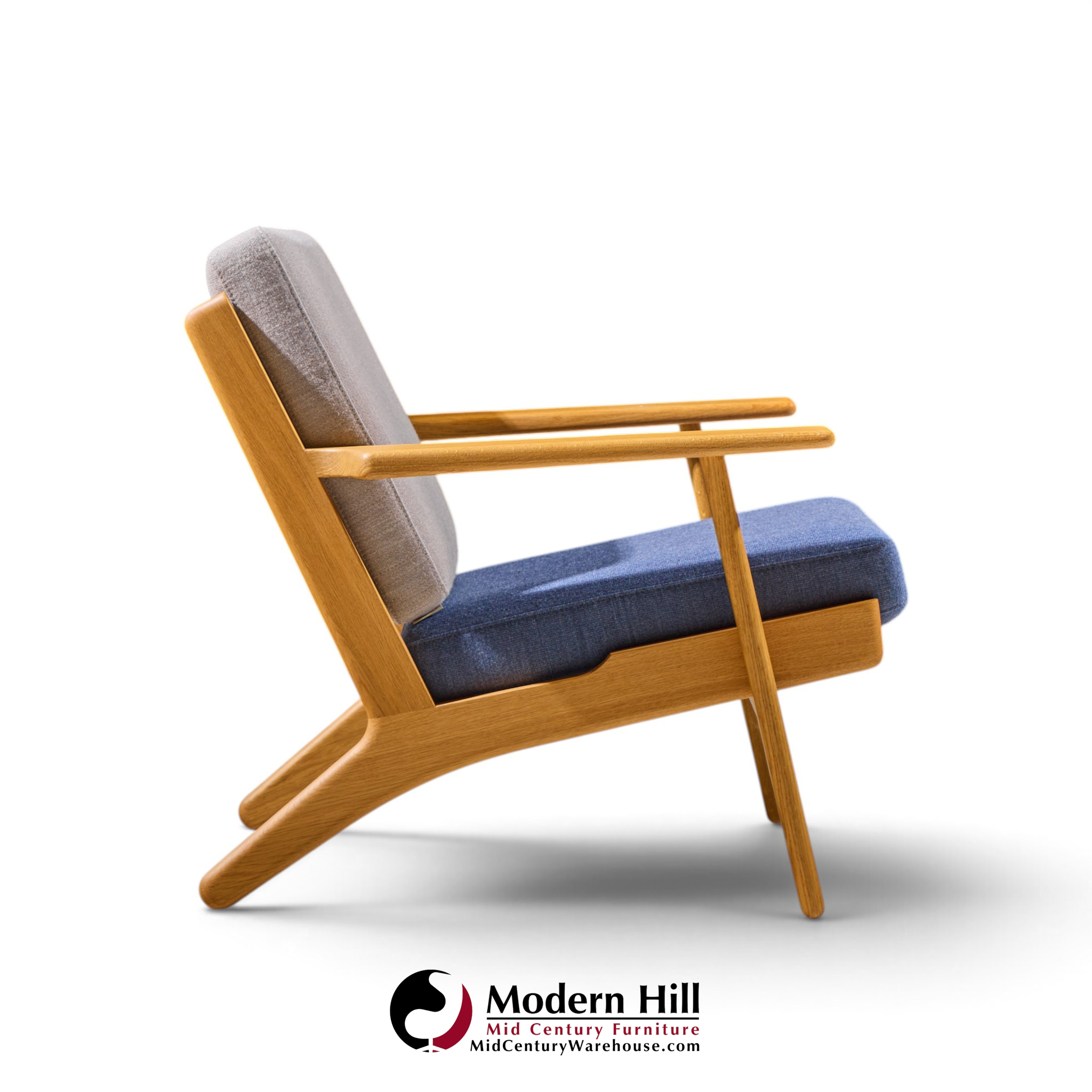 hans wegner for getama ge290 mid century oak lounge chair