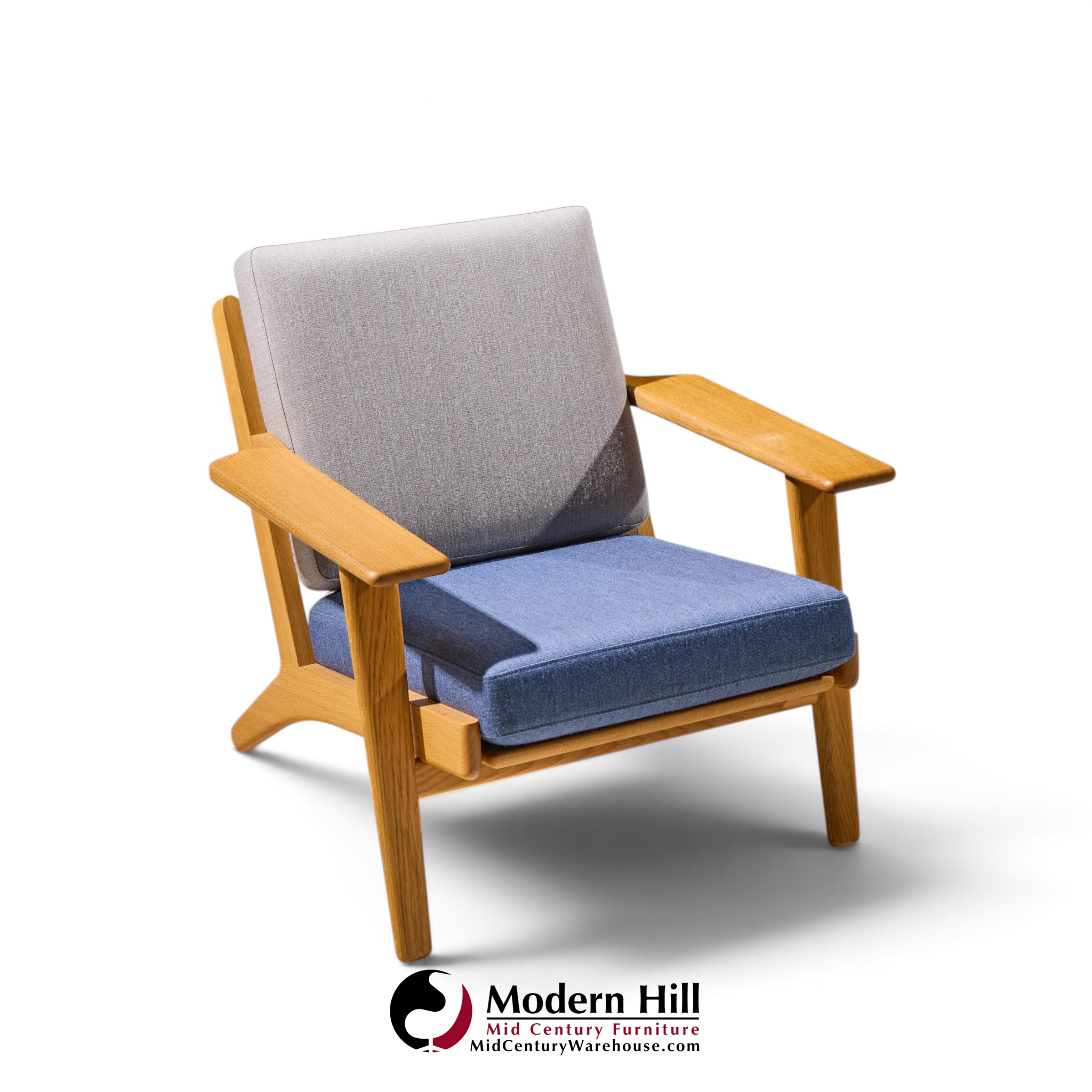 hans wegner for getama ge290 mid century oak lounge chair