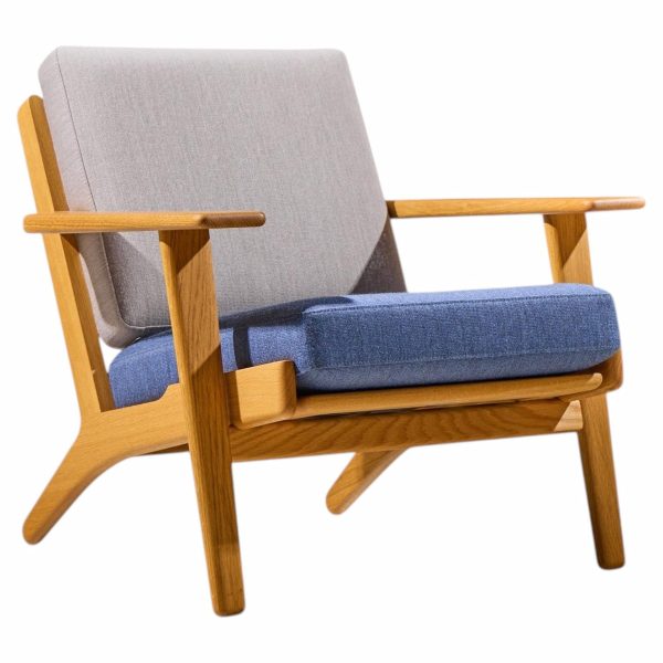 hans wegner for getama ge290 mid century oak lounge chair