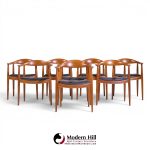 hans wegner for johannes hansen mid century danish teak the chair - set of 8