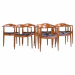 hans wegner for johannes hansen mid century danish teak the chair - set of 8