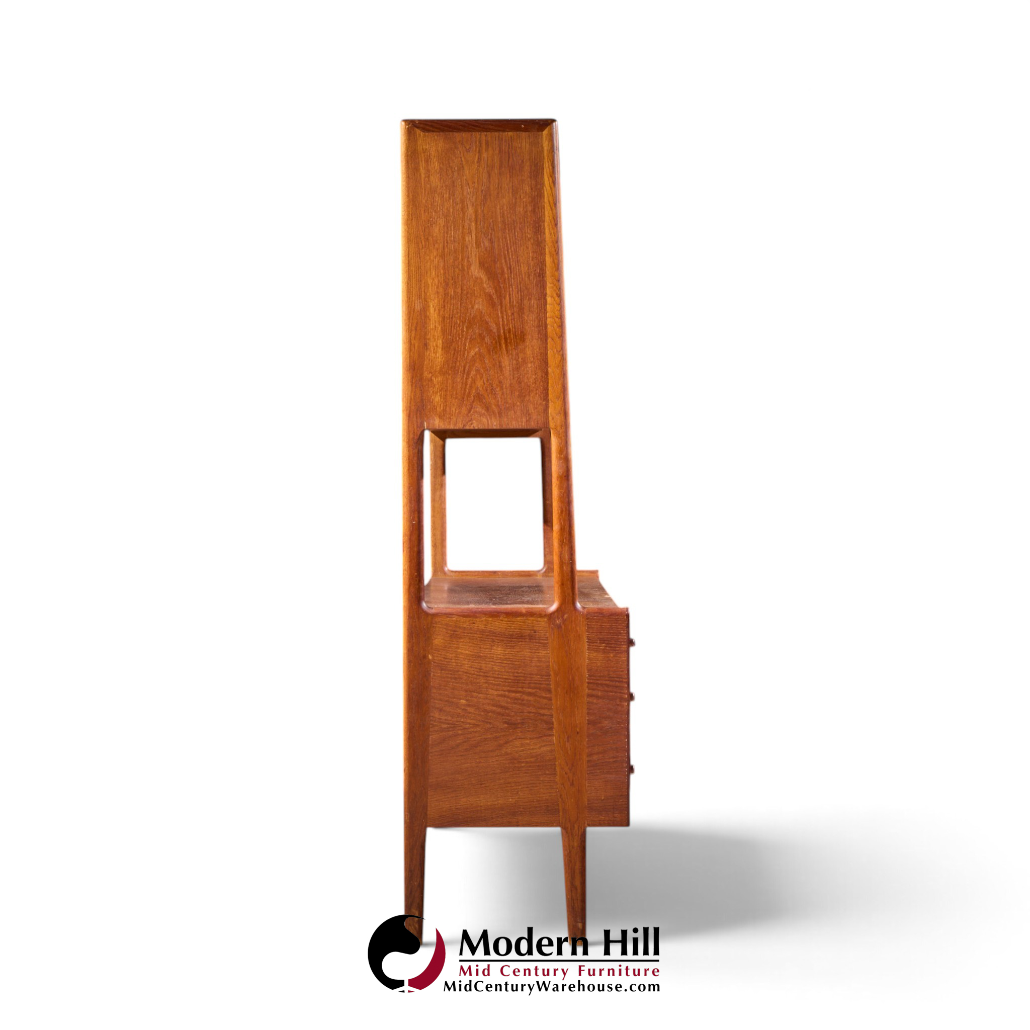 hans wegner for ry møbler ry-20 mid century danish teak and rattan highboard credenza with hutch