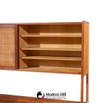 hans wegner for ry møbler ry-20 mid century danish teak and rattan highboard credenza with hutch