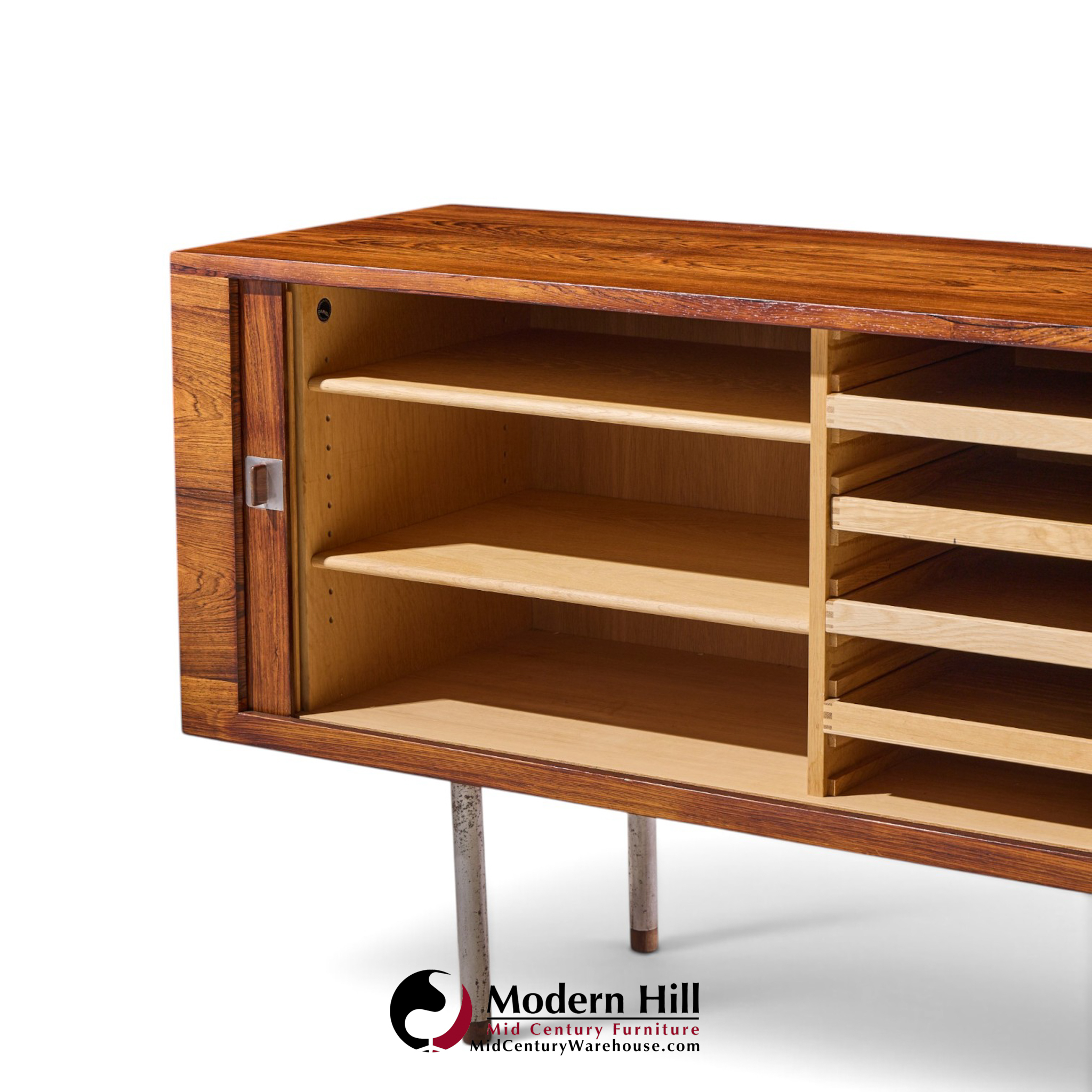 hans wegner for ry møbler ry-25 president mid century rosewood credenza with hutch