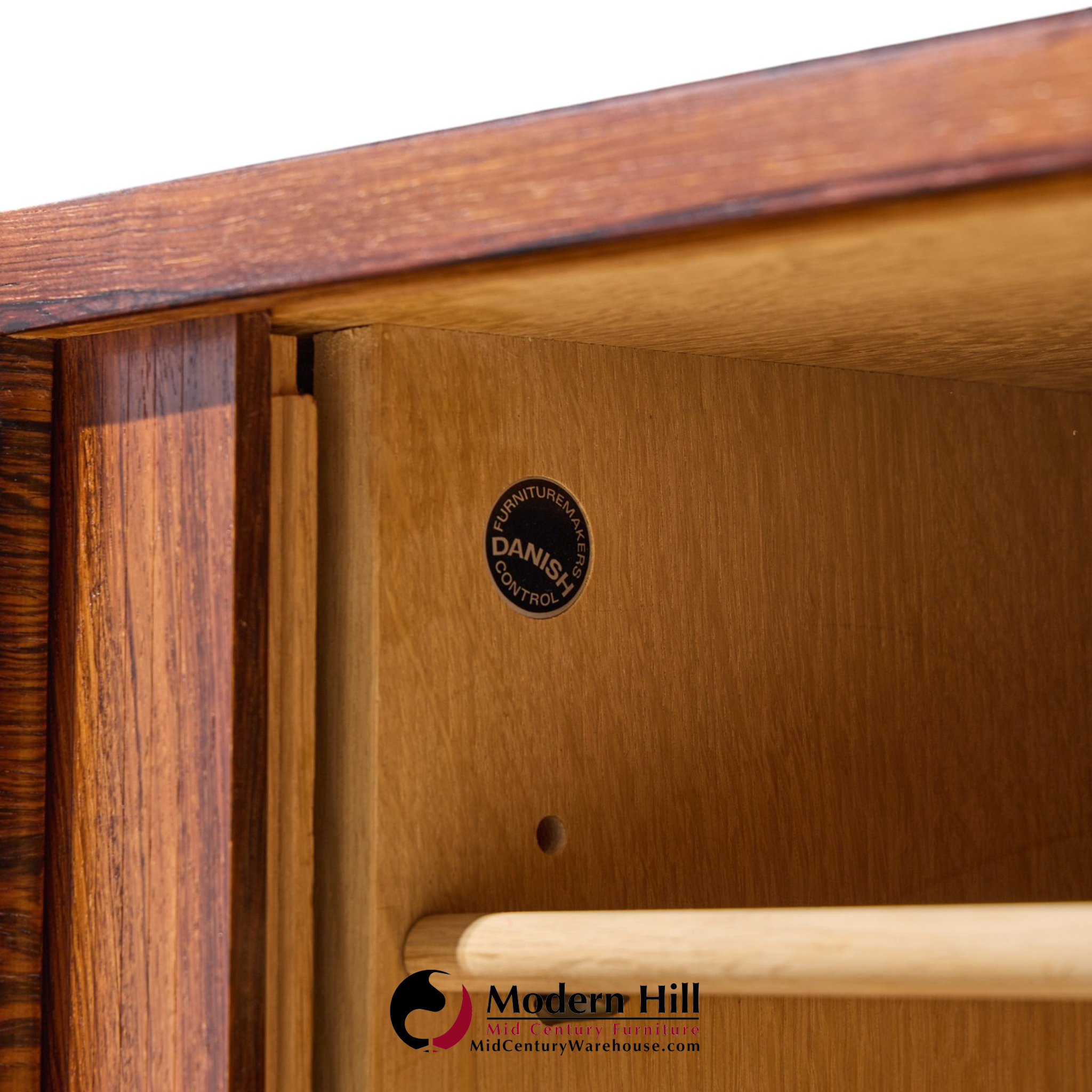 hans wegner for ry møbler ry-25 president mid century rosewood credenza with hutch