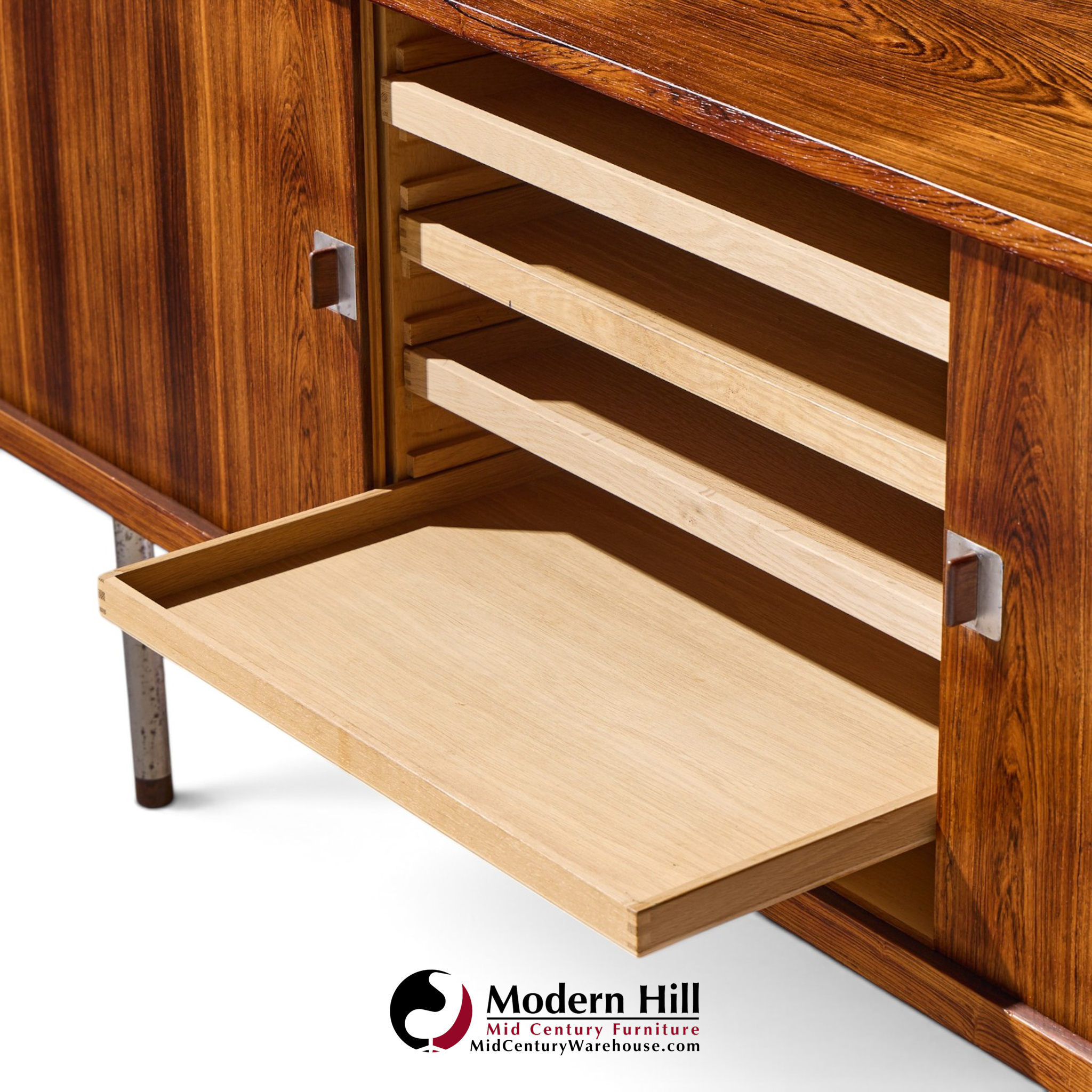 hans wegner for ry møbler ry-25 president mid century rosewood credenza with hutch