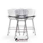 harry bertoia for knoll mid century chrome bar stools - set of 4