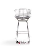 harry bertoia for knoll mid century chrome bar stools - set of 4