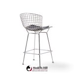harry bertoia for knoll mid century chrome bar stools - set of 4