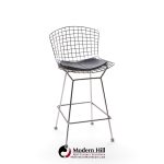 harry bertoia for knoll mid century chrome bar stools - set of 4