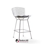 harry bertoia for knoll mid century chrome bar stools - set of 4