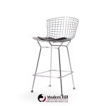 harry bertoia for knoll mid century chrome bar stools - set of 4
