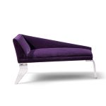 haziza mid century lucite and upholstered sculptural chaise lounge settee