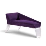 haziza mid century lucite and upholstered sculptural chaise lounge settee