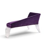 haziza mid century lucite and upholstered sculptural chaise lounge settee