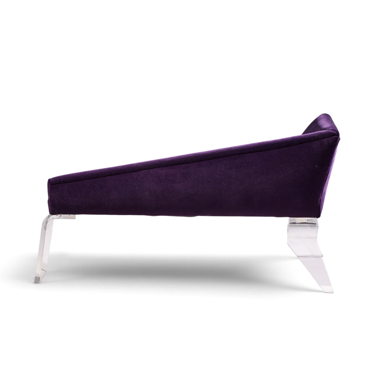 haziza mid century lucite and upholstered sculptural chaise lounge settee