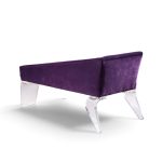 haziza mid century lucite and upholstered sculptural chaise lounge settee