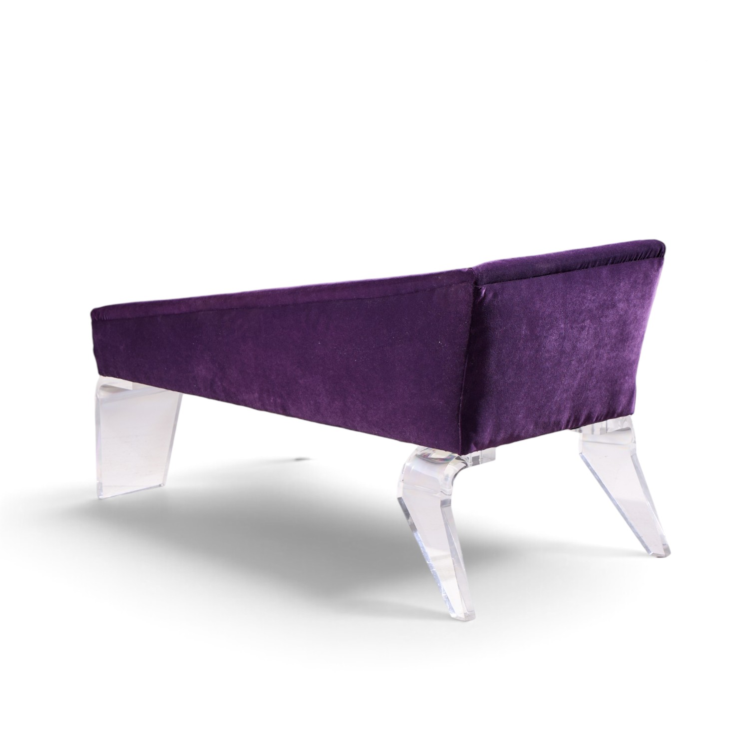 haziza mid century lucite and upholstered sculptural chaise lounge settee