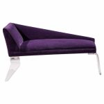 haziza mid century lucite and upholstered sculptural chaise lounge settee