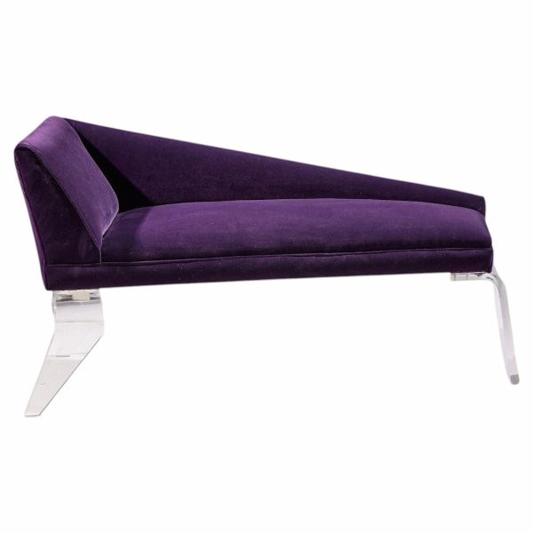 haziza mid century lucite and upholstered sculptural chaise lounge settee