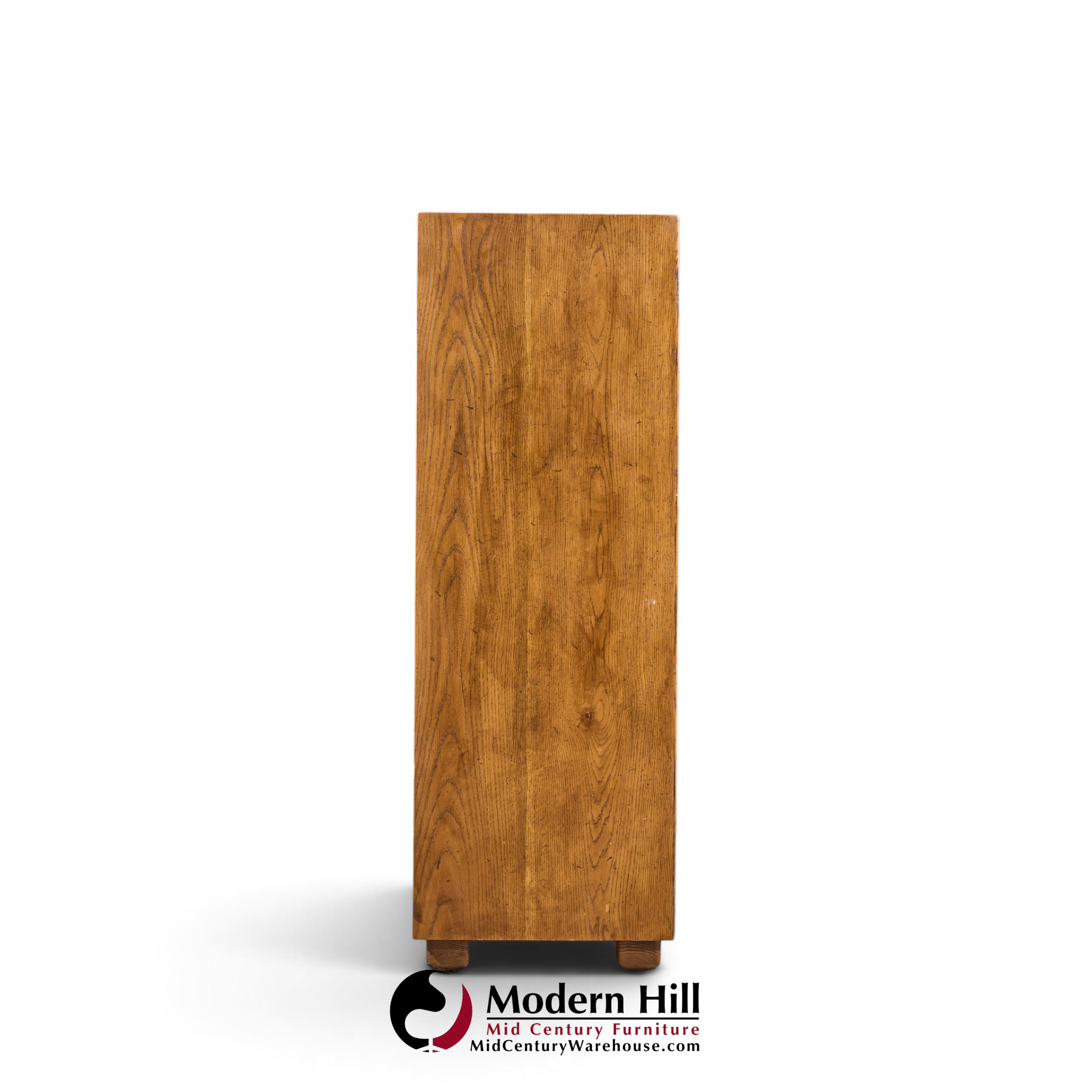 henredon campaign mid century oak and brass highboy dresser armoire