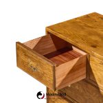henredon campaign mid century oak and brass lowboy dresser