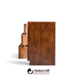 henredon campaign mid century oak and brass lowboy dresser