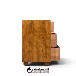 henredon campaign mid century oak and brass lowboy dresser