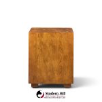 henredon campaign mid century oak and brass nightstands - pair