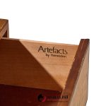 henredon campaign mid century oak and brass nightstands - pair