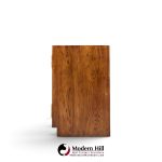 henredon campaign mid century walnut and brass cabinet