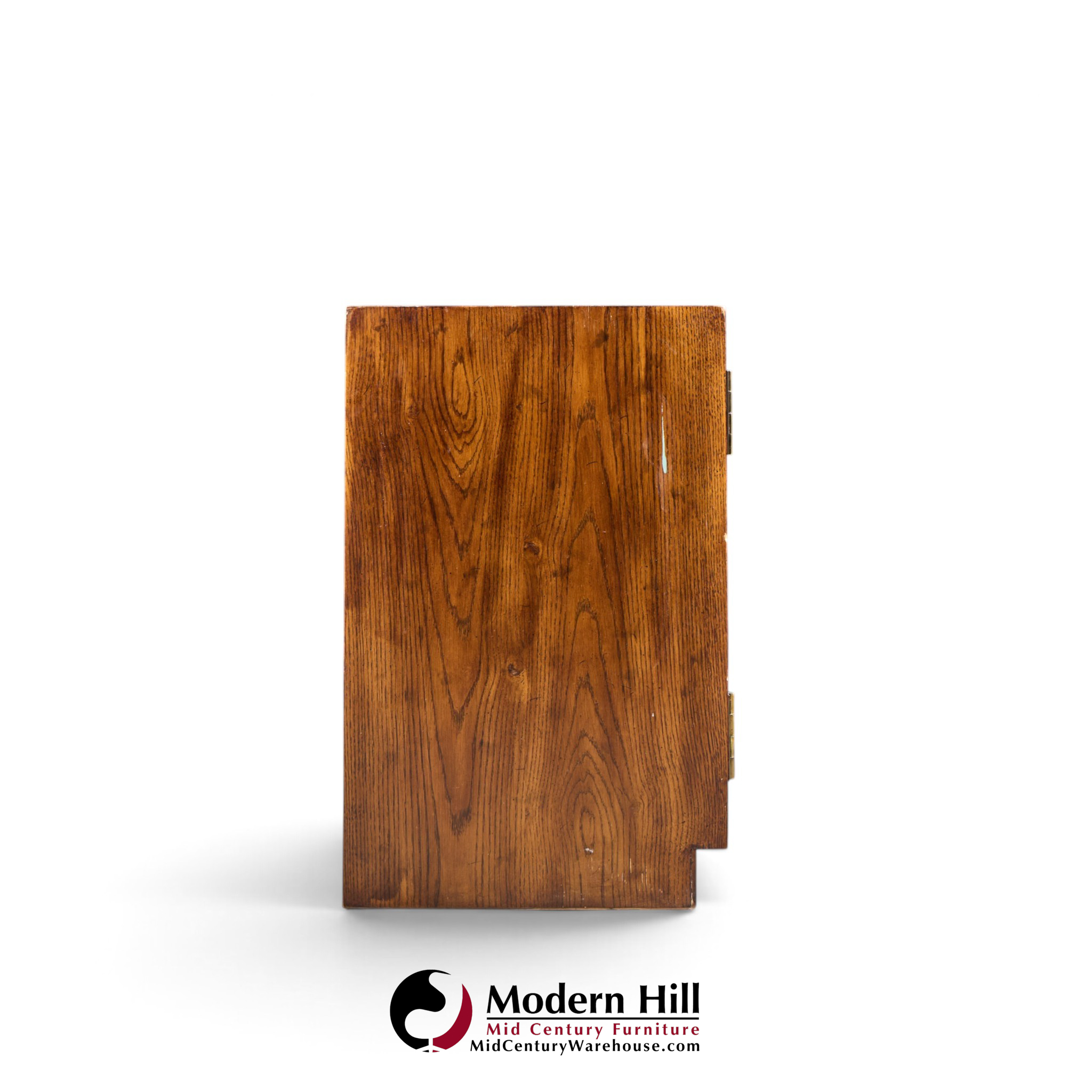 henredon campaign mid century walnut and brass cabinet